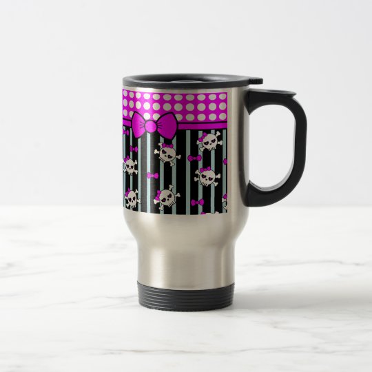 Points and skulls, samples travel mug
