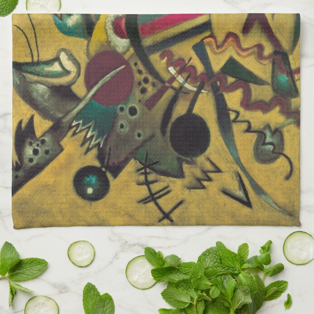 Points by Wassily Kandinsky, Vintage Expressionism Tea Towel (Folded)