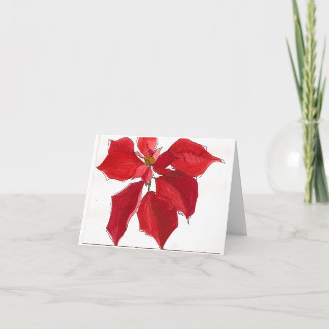 pointsetta holiday card (Front)