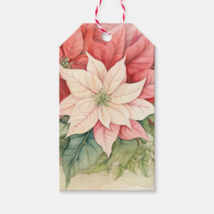 Pointsettia Flower Gift Tags