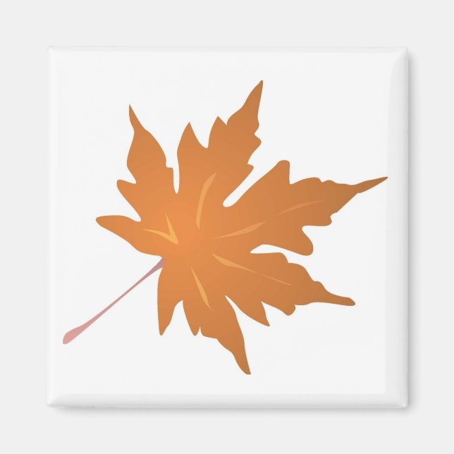 Pointy Brown Maple Leaf Magnet (Front)