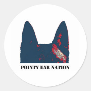 Pointy Ear Nation design Classic Round Sticker