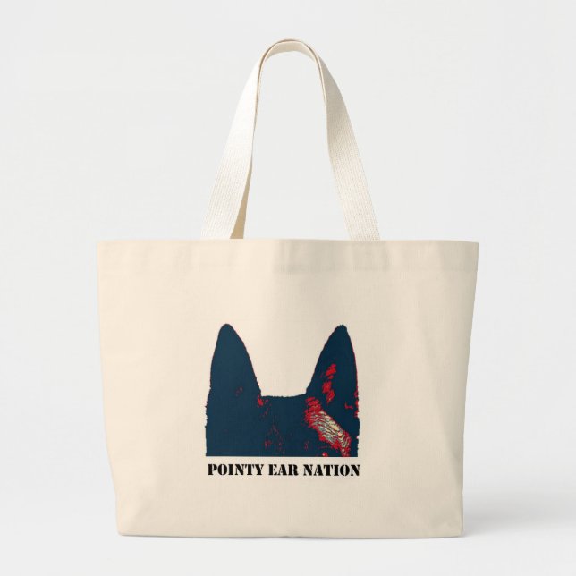 Pointy Ear Nation design Large Tote Bag (Front)