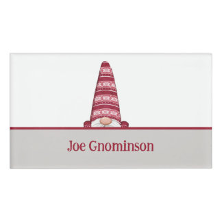 Pointy Hat Gnome Custom Text Name Tag