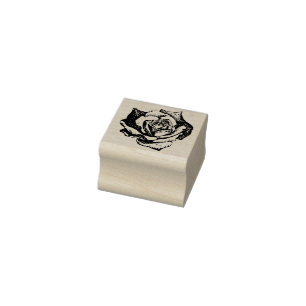 Pointy Petal Rose Rubber Stamp