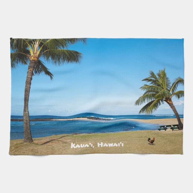 Poipu Beach Kauai Tea Towel (Horizontal)
