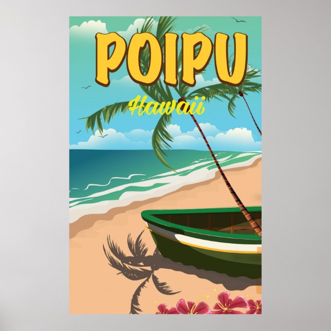 Poipu Hawaii travel poster (Front)