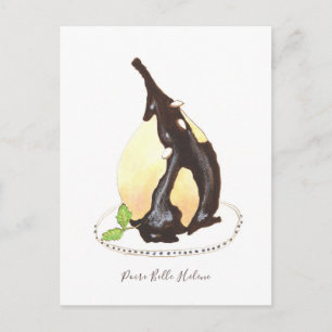 Poire Belle Hélène watercolor Postcard