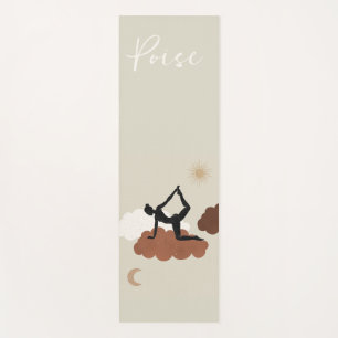 Poise balace grace Yoga stretch clouds sun moon  Mat