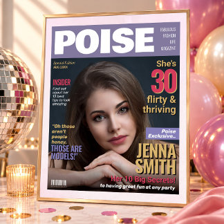 Poise Magazine Cover Template 30th Birthday Gift Poster