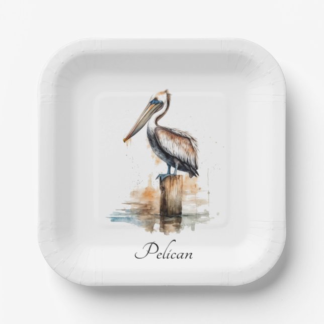 Poise of the Pelican  Paper Plate (Front)