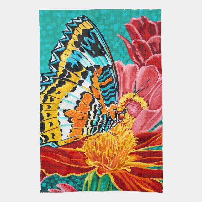 Poised Butterfly I Tea Towel (Vertical)