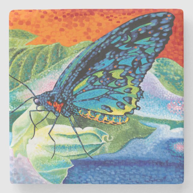 Poised Butterfly II Stone Coaster (Front)