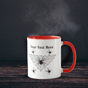 Poison Black Widow Spiders Black Triangle Web Mug