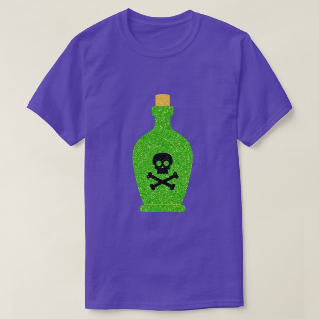 Poison Bottle Halloween Glitter T-Shirt (Design Front)