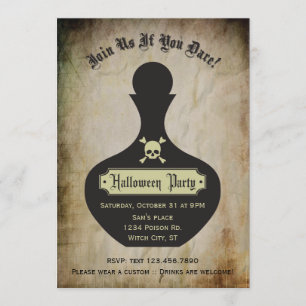 Poison Bottle Halloween Party Invitation