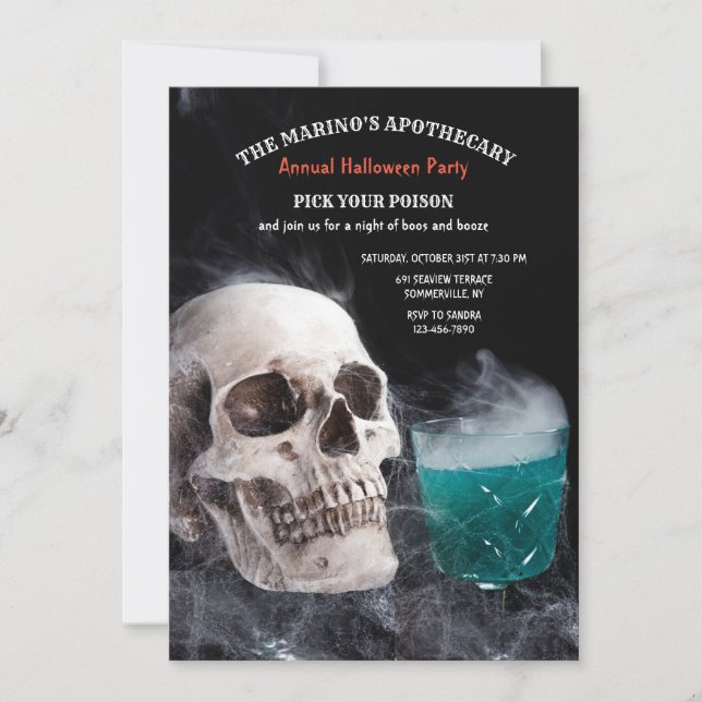 Poison Brew Halloween Invitation (Front)