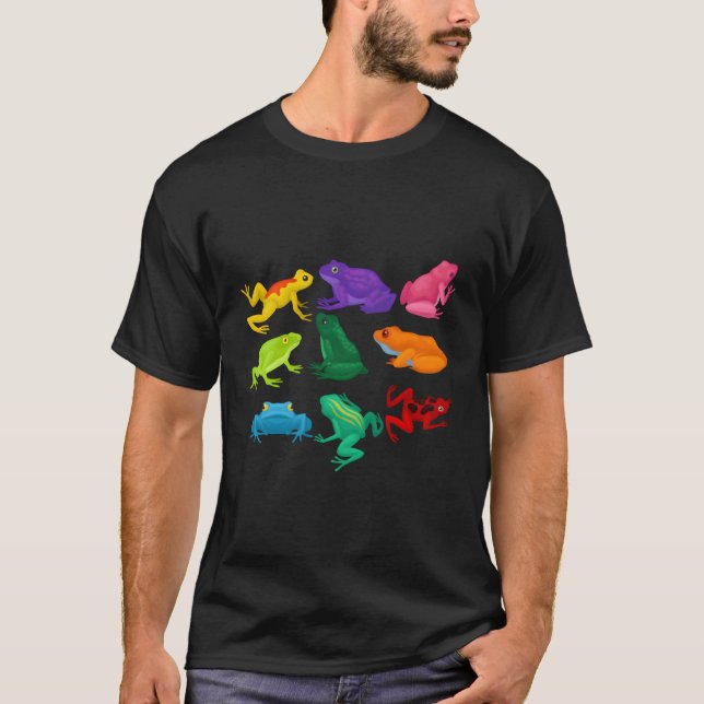 Poison D Frogs Amphibians Exotic Animal Coloured F T-Shirt (Front)