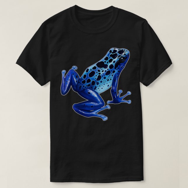 Poison Dart Frog  Blue  Amphibian  I Love Frogs  T-Shirt (Design Front)