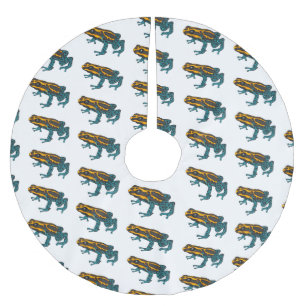 Poison dart frog cartoon illustration  brushed polyester tree skirt