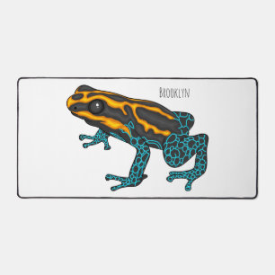 Poison dart frog cartoon illustration desk mat