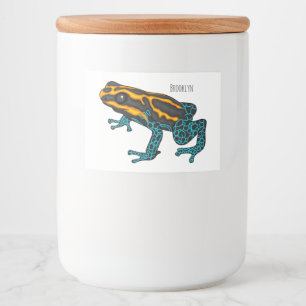 Poison dart frog cartoon illustration food label
