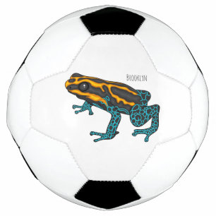 Poison dart frog cartoon illustration  football