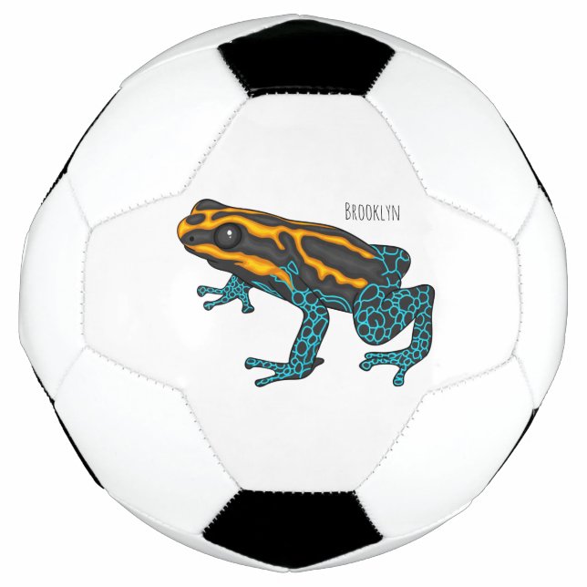 Poison dart frog cartoon illustration football (Front)