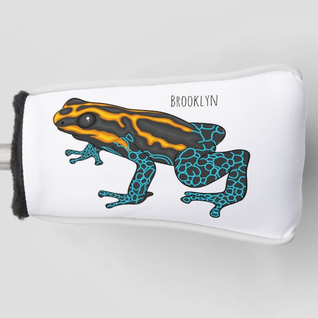 Poison dart frog cartoon illustration  golf head cover (Front)