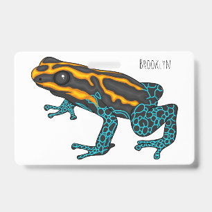Poison dart frog cartoon illustration  ID badge