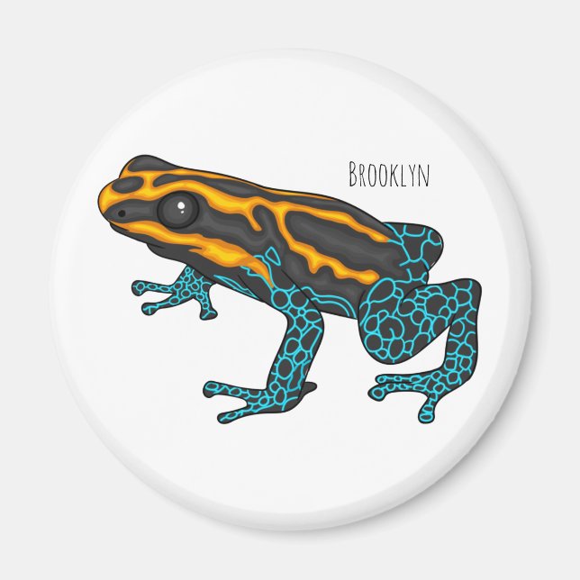 Poison dart frog cartoon illustration magnet (Front)