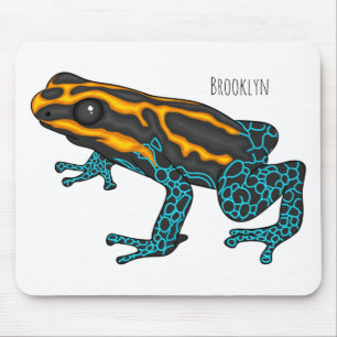 Poison dart frog cartoon illustration mouse mat