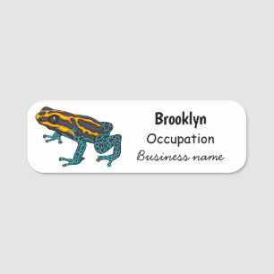 Poison dart frog cartoon illustration  name tag