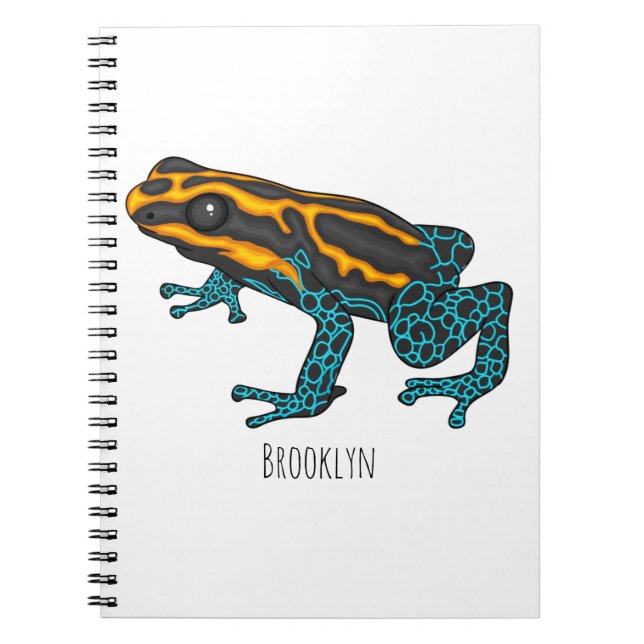 Poison dart frog cartoon illustration notebook (Front)