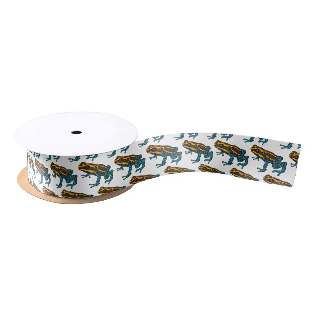 Poison dart frog cartoon illustration  satin ribbon (Spool)