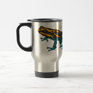 Poison dart frog cartoon illustration  travel mug