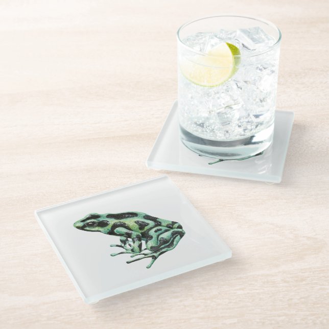 Poison dart frog glass coaster (Angled)