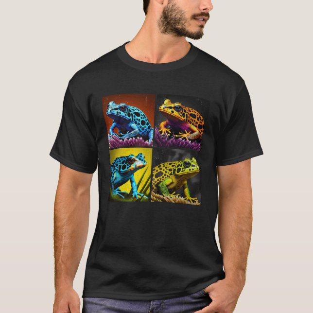 Poison Dart Frog Pop Illustration Colorful Animal T-Shirt (Front)
