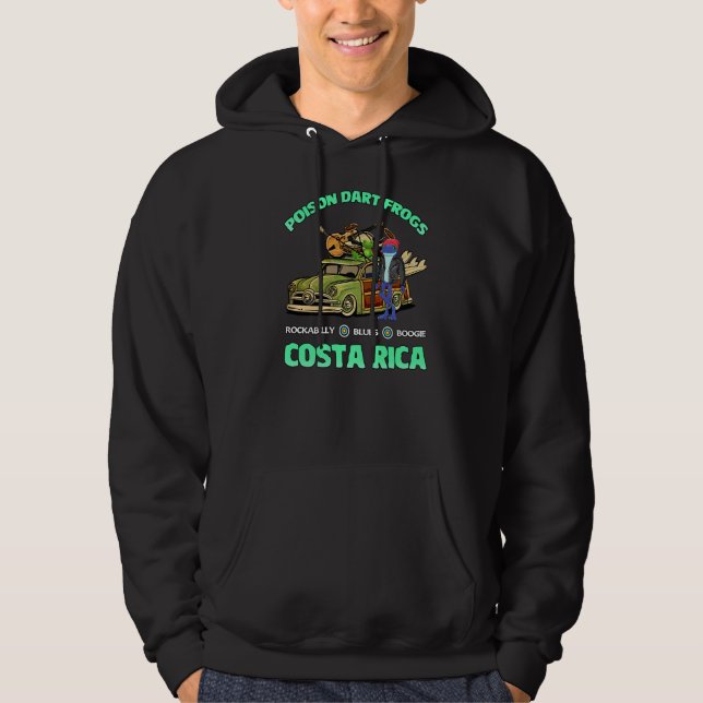 Poison Dart Frogs Retro Rockabilly Greaser Pompado Hoodie (Front)