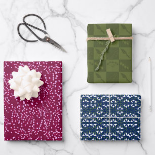 Poison Garden Blue and Greens Wrapping Paper Sheet