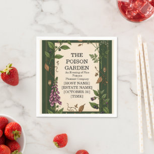  Poison Garden Halloween Invitation   Dark Botanic Napkin
