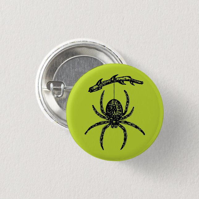 Poison Green Spider 3 Cm Round Badge (Front & Back)