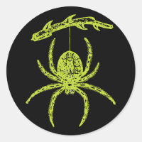 Poison Green Spider Classic Round Sticker