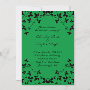 Poison Ivy Green & Black Gothic Wedding Invitation