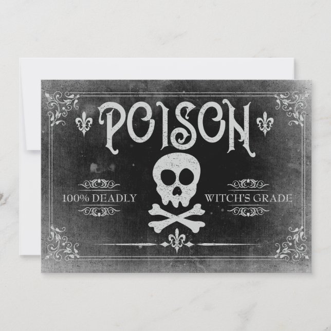Poison Label Halloween Party Invitation (Front)