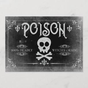 Poison Label Halloween Party Invitation