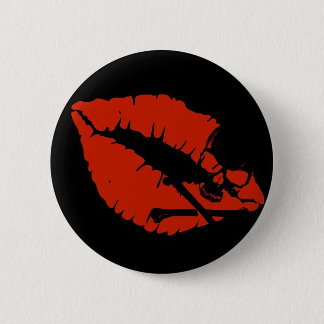 poison lips 6 cm round badge (Front)