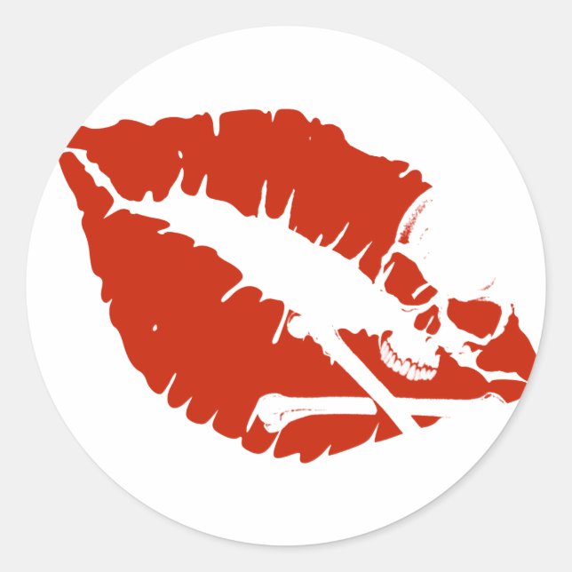 poison lips classic round sticker (Front)