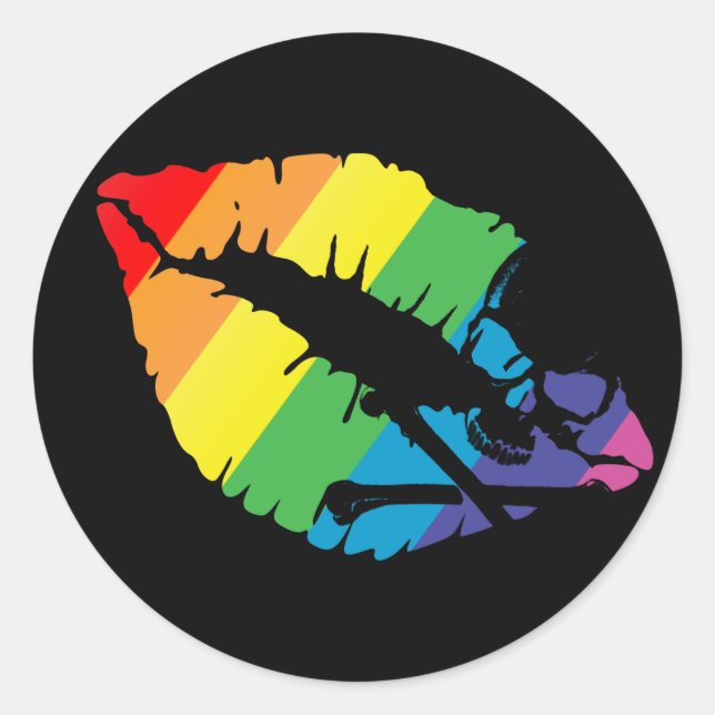 poison lips classic round sticker (Front)