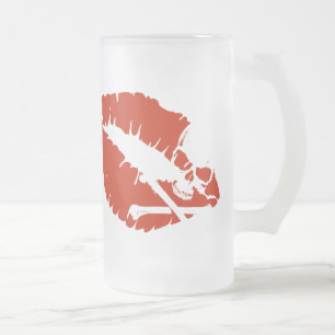 poison lips frosted glass beer mug